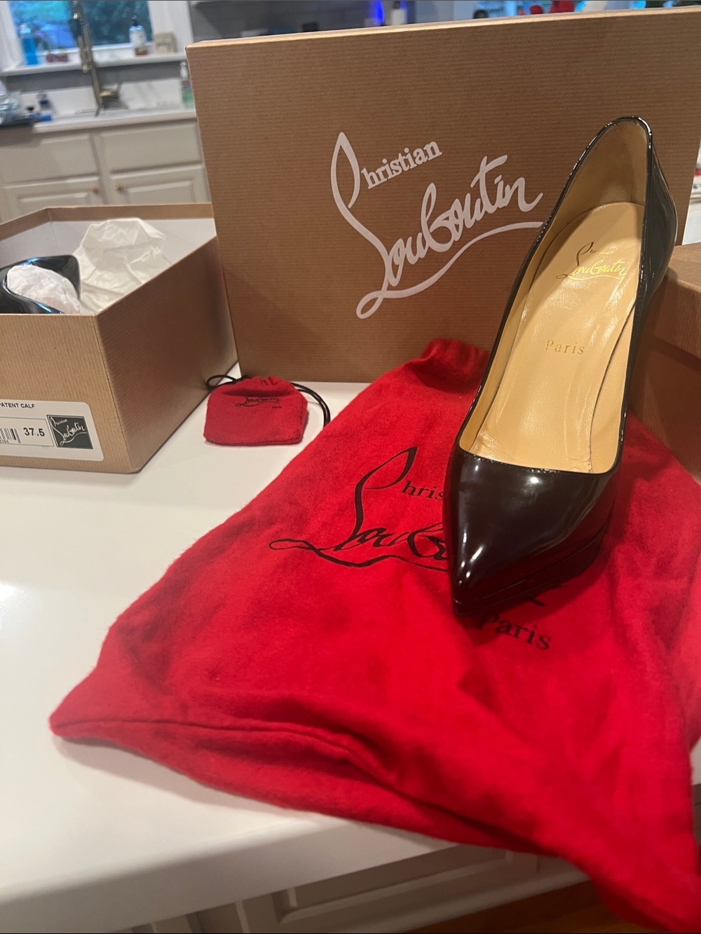 Christian Louboutin Black Patent Pointed Toe Stiletto